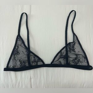 Urban Outfitters Black Lace Triangle Bralette